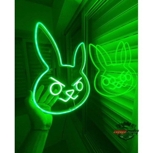 Kızgın Tavşan Dekoratif Neon Led Tablo, Neon Duvar Tabela